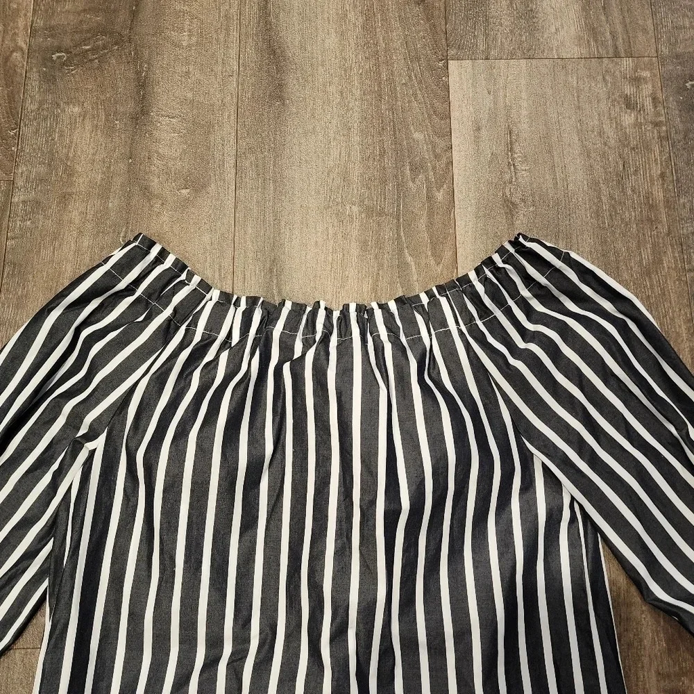*NWT* J. Crew Striped Off the Shoulder Top with Bow